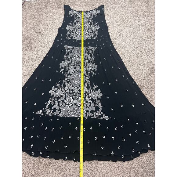 Bila Womens XL Boho Peasant Art Festival Smocked Waist Floral Paisley Tank Dress - Picture 10 of 10